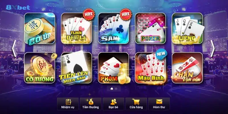 Khám phá các tựa game bài hấp dẫn có tại 8x bet